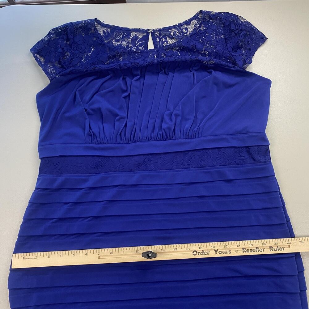 Dressbarn Collection Dress 16 Purple Lace Pleated Sheath Cocktail Party Formal - Picture 8 of 13